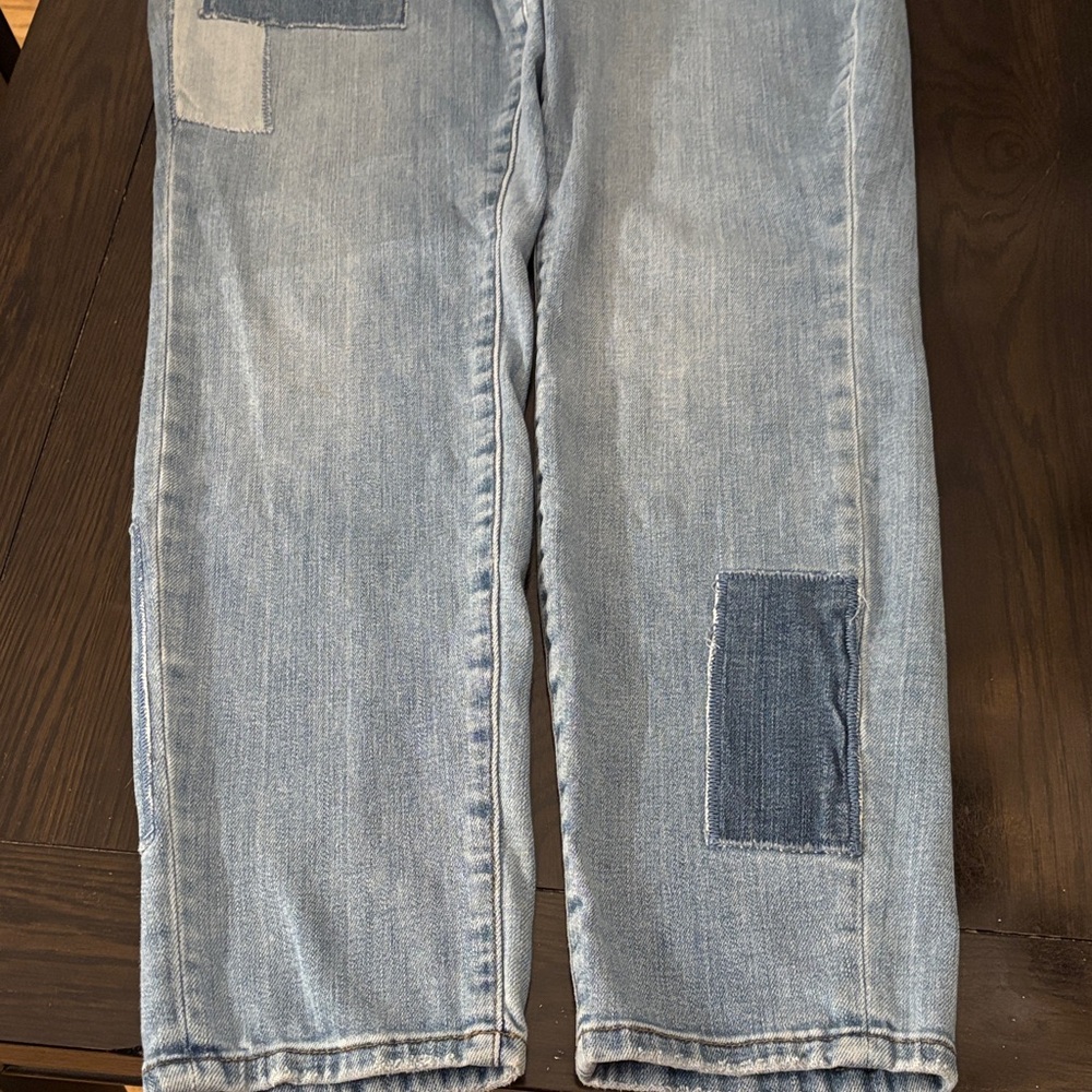 Judy Blue Patchwork Boyfriend Jeans Size 3/26 Mid Rise Stretch Denim - Picture 4 of 8